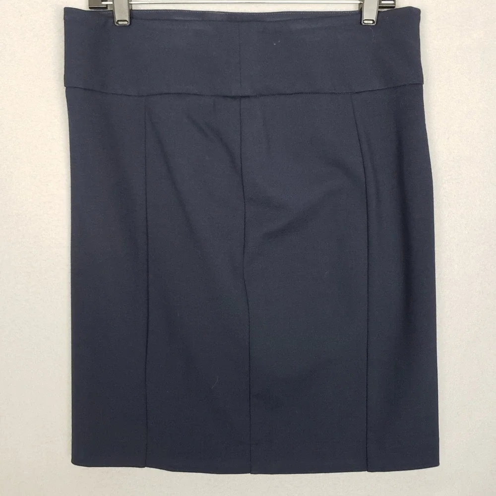 Cabi Newport Pencil Skirt Navy Blue Ponte Stretch Classic Preppy Minimalist 8